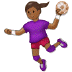 🤾🏾‍♀️ woman playing handball: medium-dark skin tone display on Samsung